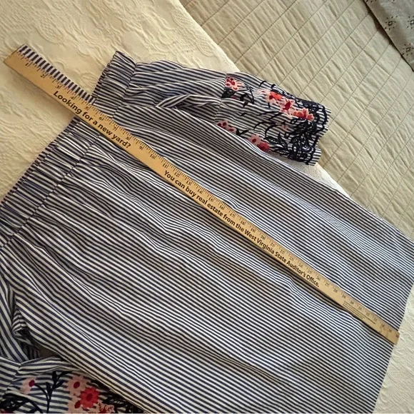 J Howard blue/white stripe cold shoulder dress - Picture 10 of 11